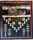 Handmade Christmas Throw Quilt Top Kit Cotton Patchwork Santa Sleigh Trees Stars