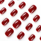 Square Press On Nails Short Fake Nails Red False Nails Hjkdsfd Acrylic Artificia