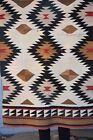 Old Red Mesa Navajo Rug - Diamond Dazzler Design - 52  X 33   White Red Brown