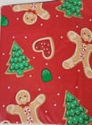 Vinyl Tablecloth  52 x70  Oblong  Christmas Trees   Gingerbread Men On Red mi