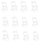 12pcs Plastic Commercial Wedding Stackable Folding Chairs Party Event White