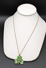 Necklace Franklin Mint Irish Blessing Celtic Cross Shamrock Gold Tone Sterling