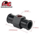 Bagaraatan Black Aluminum Water Temp Meter Temperature Gauge Joint Pipe 18mm 