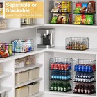 4 Pack Stackable Wire Baskets For Pantry Organizers And 4 Tier  Black 