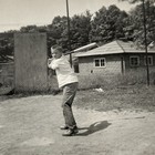 Vintage B w Snapshot Photograph Children Boys Playing Baseball Summertime