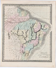 1848 Brazil - Guiana - Paraguay  Map Original  12x10   Amazon River