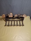 Vintage Cast Iron Gas Fireplace Imitation Log Insert Grate Faux Fire Yule Heavy 