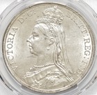 Great Britain Silver Crown 1889 Queen Victoria Pcgs Au58
