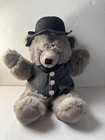 Vintage Retired 1987 Grey Applause Teddy Bear Plush Tie Hat  Vest  Original Tags