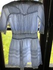 Stunning Antique French Edwardian Lawn Cotton Lace Ruffles Child s Tea Sun Dress