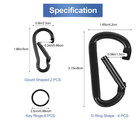 Carabiner Clip  4 Pack  850lbs   3  Heavy Duty Caribeaners For Hammocks  Campin   