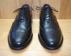 Men   s 9 5 E Executive Imperial Black Leather Wingtip Brogue Oxford Usa Vintage