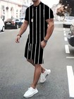 Men 2-piece Set Summer Outfit Short Sleeve Sweatshirt T Shirts And Shorts Suits