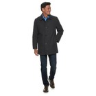 Mens Ike Behar Black Car Top Coat Xl Office Timeless Classic Fit Wool Blend New