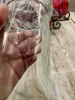 Decorative Glass Bottle Clear Embellished Leaf Pattern