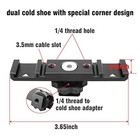 Dual Hot Shoe Mount Bracket Extension Bar - Aluminum Adapter For Led Lights   Sc