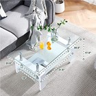 Living Room Rectangle Coffee Table  Tea Table Suitable For Waiting Room  White