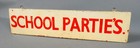 Vintage School Parties Hand Painted Wooden Bus Coach Sign      25122