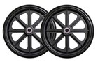 8  Hard Rubber Caster Wheels For Manual Wheelchairs - 7 16  Axle  Wide Hub  Pair