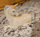 Vintage Ceramic Iridescent Unicorn Figurine Magic Rainbow Horse Pony 