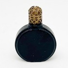 Vintage Empty Miniature Perfume Bottle Glass With Metal Filigree Cap
