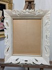 Vintage 8 X 10 White Ornate Carved Wood Photo Picture Frame