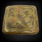 Antique Japanese Cigarette Case Meiji Fuji Dragon Komai Style 1868-1912 Brass