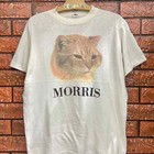 Vintage 80s Morris The Cat Legendary Advertisement Cat Photo Print T Shirt