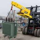Telescoping Crane Jib Boom Fork Mounted 5500 Lbs 2 Swivel Hooks Heavy Steeel