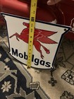 Mobil Gas Pegasus Die-cut Shield Porcelain Coated 18 Gauge Steel Sign