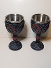 Royal Dragon Set Of 2 Gothic Medieval Chalice Wine Goblet 8  Stainless Steel Cup
