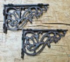 2 Cast Iron Antique Style Sm Fat Ivy Scroll Brackets Garden Braces Shelf Bracket