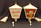 2- 1960 s Schoenling Lager Beer Rotating Motion Light-up Hanging Lantern Lamps 