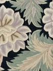1940 s French Style  Chain Stitch Rug Embroidered Wool Face 45 X 68