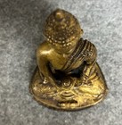 Vintage Tibetan Buddha Statue Bronze brass Seated On Lotus Base 6 5   