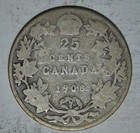 1908 25 Cents Canada     3612