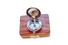 Brass Sundial Compass Vintage Pocket Style Nautical Keychain  Pendant Gold