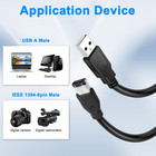 Firewire 1394 6 Pin To Usb Adapter Cable  Firewire Ieee 1394 6 Pin Male To Usb 2