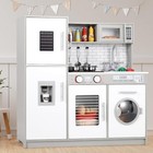 Wooden Kids Pretend Play Kitchen Toddler Kitchen Cooking Playset With Sounds