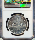 1952 Canada Silver 1 Dollar  1 George Vi With Water Lines Ngc Ms 62 Nice Luster