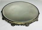 Antique Plateau Dresser Vanity Tray 14 Inch Beveled Glass Mirror Ornate Footed