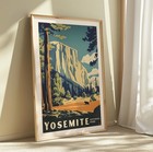 Vintage Yosemite National Park Poster     El Capitan Wall Art Print