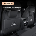 2pcs Car Seat Back Pad Mat Leather Anti-kick Protector Cover For Honda Black