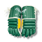 Vintage Rawlings Hockey Gloves Gnhl 105 Size Medium Green   Yellow Leather Mint