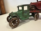 Antique Arcade Cast Iron Car Carrier Transport Truck W  4 Cars 24 5    Original
