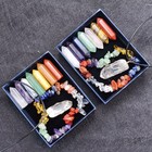 Natural Obelisk Quartz Crystal Healing Crystal 7 Chakra Tumbling Stone Set  aj