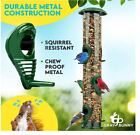Bird Feeder Vintage Squirrel Proof Hanging Metal Tubes Seed Food Outdoor Garden