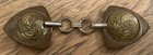 Antique Vintage Detailed Art Deco Brown    Gold Bakelite Coat Cloak Clasp