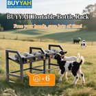 6 Feeding Ports Portable Bottle Rack  Lamb Bottle Holder  Free Standing Goat