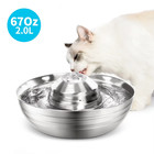 Dog Cat Water Fountain Stainless Steel Pet Drinking Fountain For Cats Small Dogs
